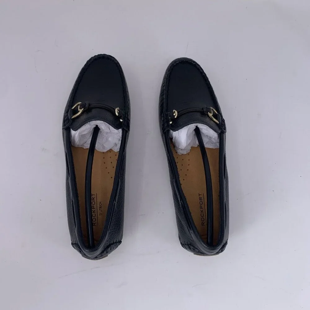 Rockport Bayview CI4772 Loafers Women's 6 Black Leather Casual Moc Slip On‎ 0561